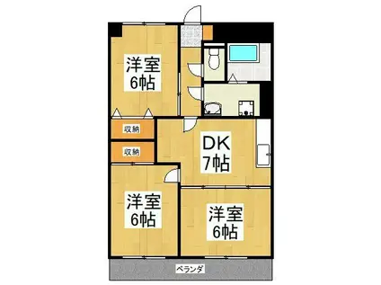 サングリーンハイツ(3DK/1階)の間取り写真