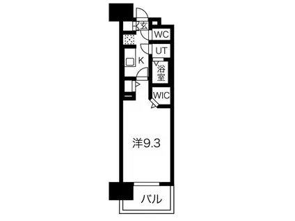パルティール高畑(1K/5階)の間取り写真