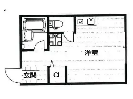 高羽ハイム(ワンルーム/1階)の間取り写真