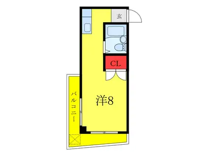 常盤台ワン(ワンルーム/2階)の間取り写真