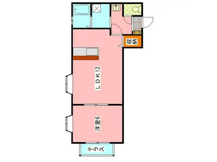 ラ・マイレ・アレイ(1LDK/1階)の間取り写真