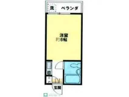 グリーンハイツハマダ(ワンルーム/2階)の間取り写真