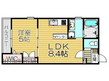 PRIMOVITA里中町(1LDK/3階)の間取り写真