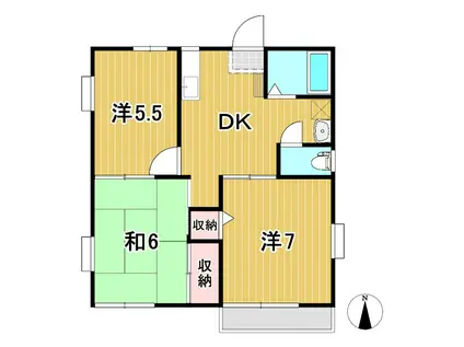 田尻ハイツ B(3DK/2階)の間取り写真