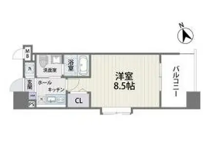 S-FORT福岡県庁前(1K/2階)の間取り写真