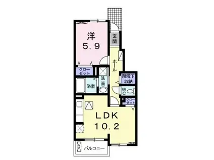 ベアトリーチェ(1LDK/1階)の間取り写真