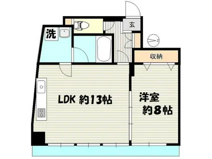 サンライズ入谷(1LDK/11階)の間取り写真