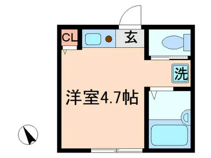 MEINEBURG(ワンルーム/2階)の間取り写真