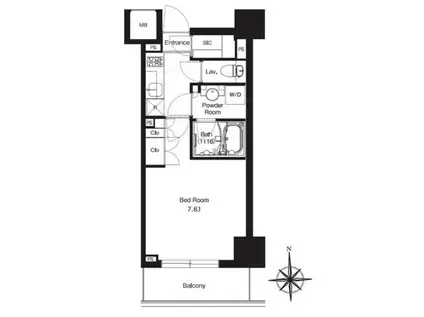 HF正光寺赤羽レジデンスII(1K/3階)の間取り写真