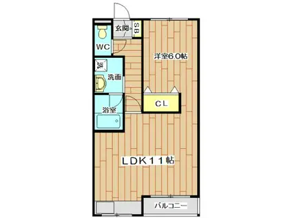コーポ望月(1LDK/5階)の間取り写真