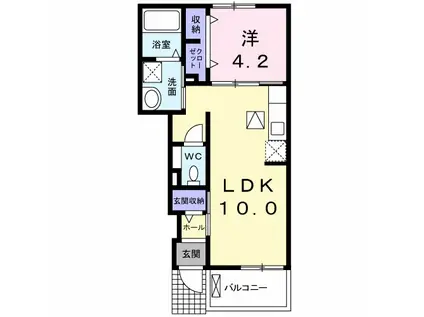 ルミナスあくいII(1LDK/1階)の間取り写真