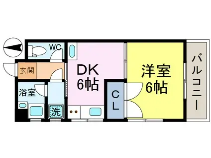 グランエスポアール(1DK/4階)の間取り写真