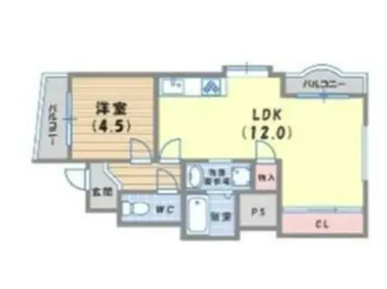 JOY PARK(1LDK/1階)の間取り写真