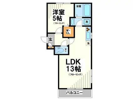 アベニューフラットA(1LDK/3階)の間取り写真