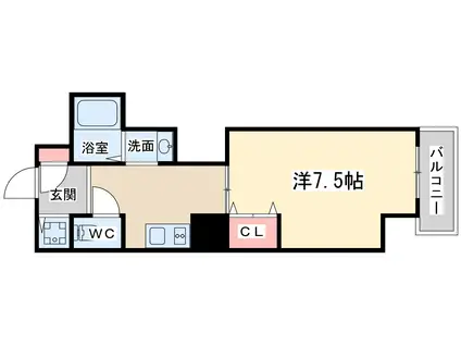 ビガーポリス138与力町(1K/7階)の間取り写真