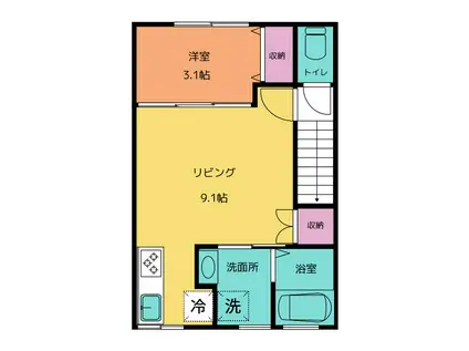 LE CHIEN (1LDK/2階)の間取り写真