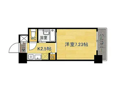 ダイナコートテソロ博多(1K/10階)の間取り写真