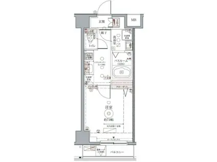 クレヴィスタ板橋本町(1K/2階)の間取り写真