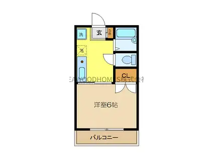 アビタシオンアサバ(1K/3階)の間取り写真