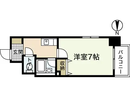 エスパシオ十日市(1K/4階)の間取り写真