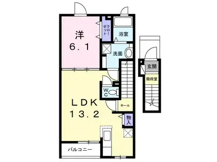 プリマヴェーラ ミモザ(1LDK/2階)の間取り写真