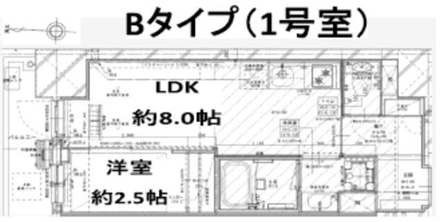 GARDEN XAVIS木場(1LDK/13階)の間取り写真