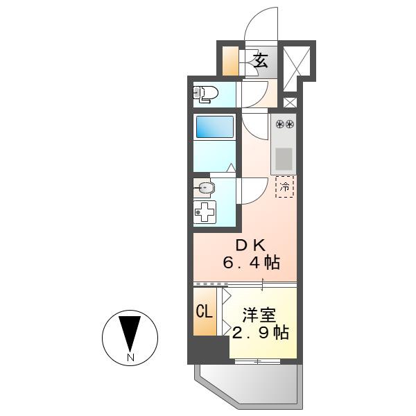 CREST TAPP名古屋山王(1DK/5階)の間取り写真
