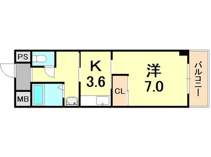 サンクチュアリ深江北町(1K/5階)の間取り写真