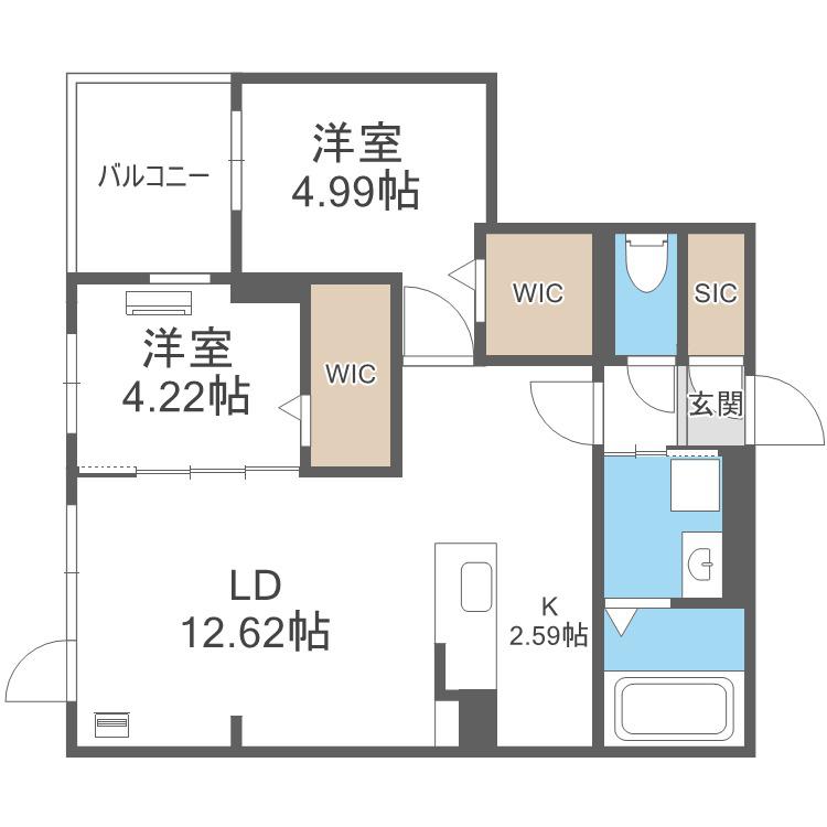 ガイアールS24(2LDK/3階)の間取り写真