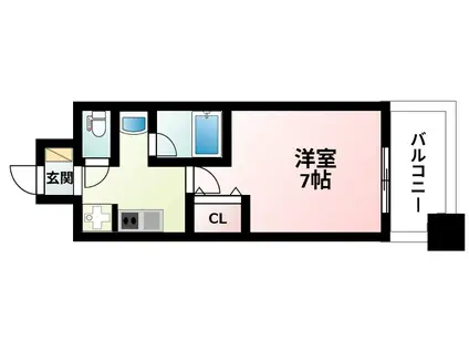 アーデン江坂III(1K/4階)の間取り写真