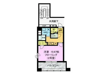 グラン・コスタ湘南(1K/10階)の間取り写真