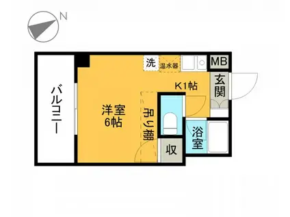 パークホレスト(1K/2階)の間取り写真