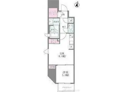 シーズンフラッツ梅田北(1LDK/12階)の間取り写真