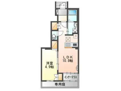 日高市武蔵高萩工事(1LDK/1階)の間取り写真