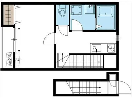リブリフェリーチェ国立(1K/2階)の間取り写真