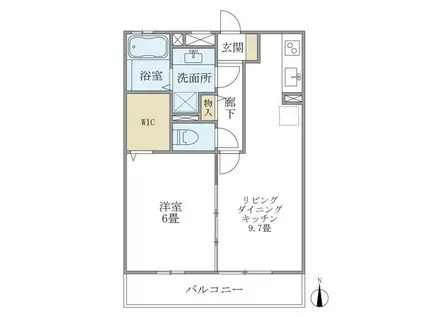 シエルルージュ松戸(1LDK/3階)の間取り写真