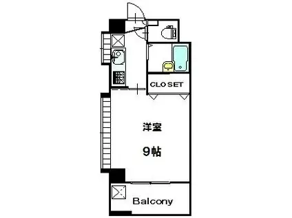 第1花園ビル(1K/6階)の間取り写真