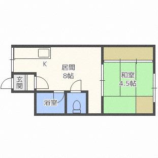  シティハイムステラII (1LDK/1階)の間取り写真