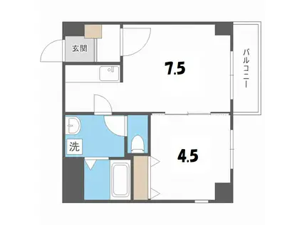 ALLURE MARUYAMA(1DK/2階)の間取り写真