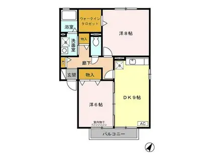 セピアコートII(2DK/2階)の間取り写真