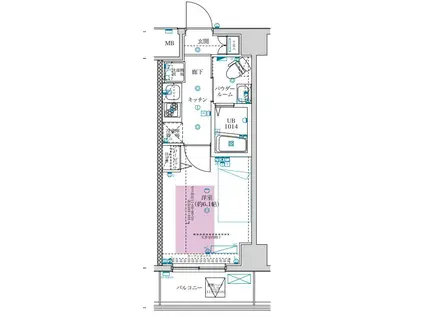 フェルクルールプレスト川崎アリビエ(1K/3階)の間取り写真