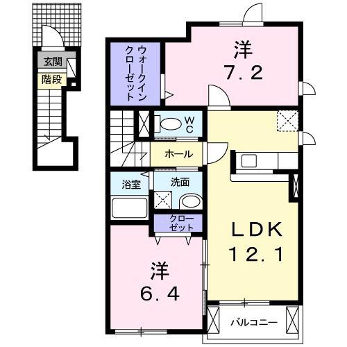 ラフィネ セット(2LDK/2階)の間取り写真