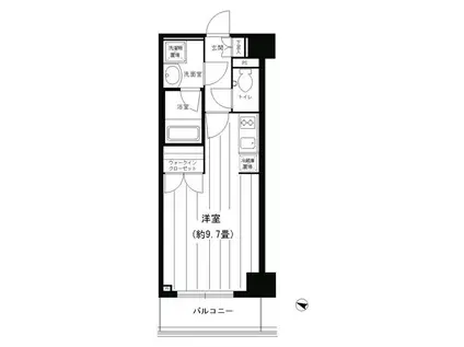 ポルトパルティーレヨコハマ(ワンルーム/8階)の間取り写真