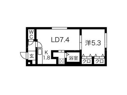 LUMIC平岸(1LDK/4階)の間取り写真