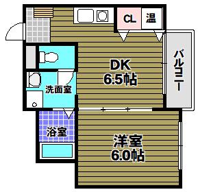 近鉄長野線 喜志駅 徒歩3分 4階建 築22年(1DK/2階)の間取り写真