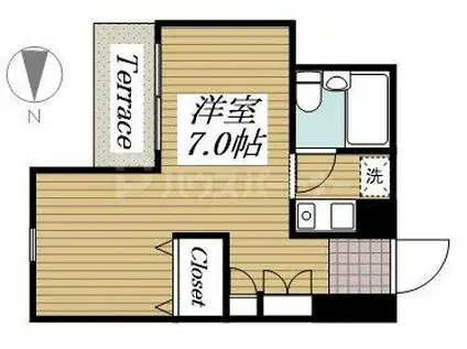 ベルトピア第08(ワンルーム/1階)の間取り写真