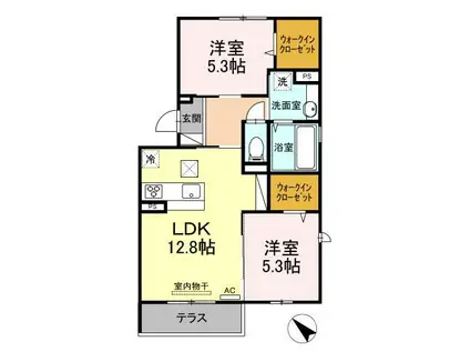 D-ROOM寺家駅前B (2LDK/3階)の間取り写真