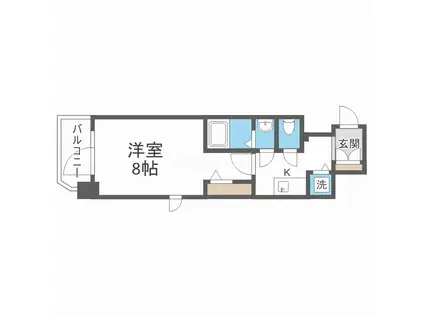 エスリード谷町四丁目(1K/8階)の間取り写真