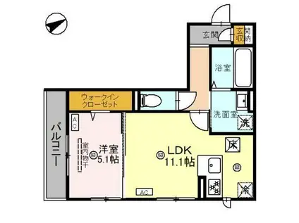 LA・FELICE 栗東市安養寺6丁目(1LDK/3階)の間取り写真