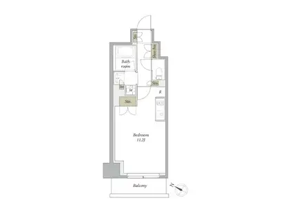 プライムメゾン用賀砧公園(ワンルーム/1階)の間取り写真